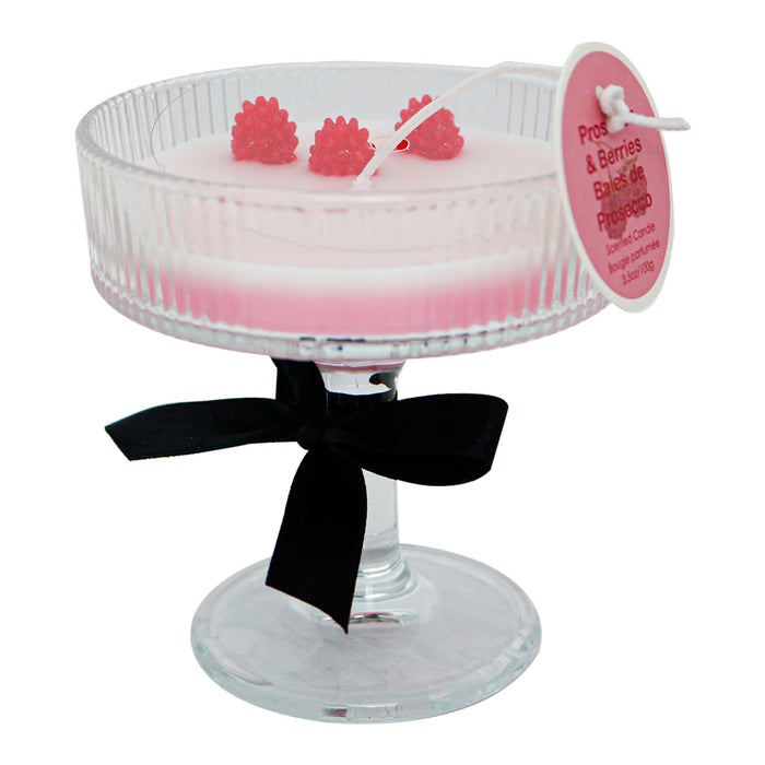 HomeStyles Martini Candle, Prosecco-Berry, 3.5-oz.
