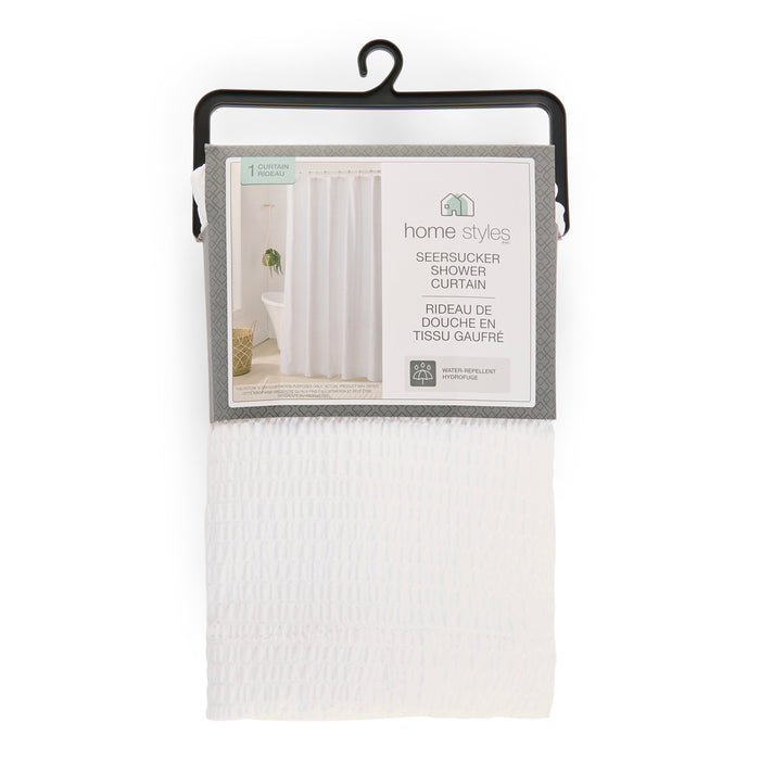 HomeStyles Seersucker Shower Curtain, 70-in x 72-in.