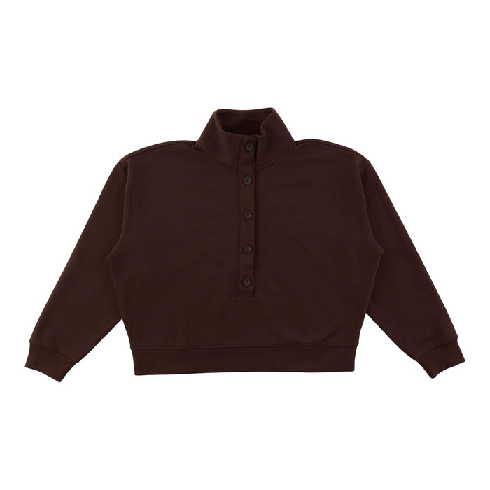 mySTYLE Women's 1/4 Button Fleece Sweatshirt
