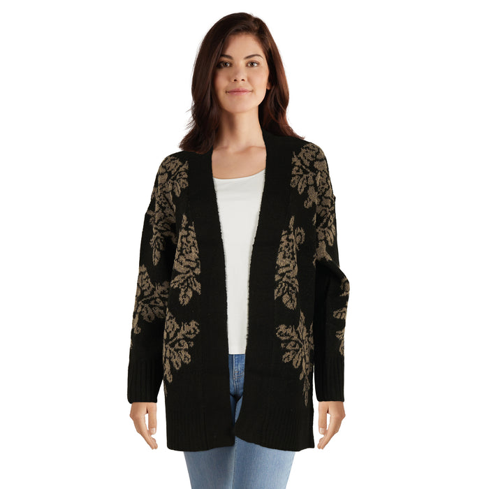 Cardigan fleuri en jacquard pour femmes