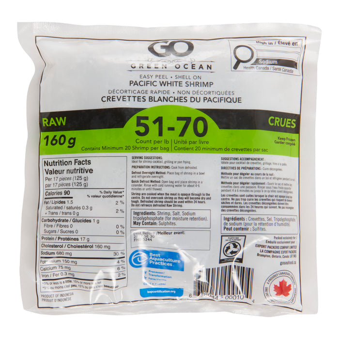 Green Ocean Easy Peel Pacific Shrimp, 160 g