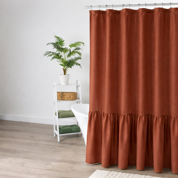 Rideau de douche d'aspect lin HomeStyles, 70 po x 72 po
