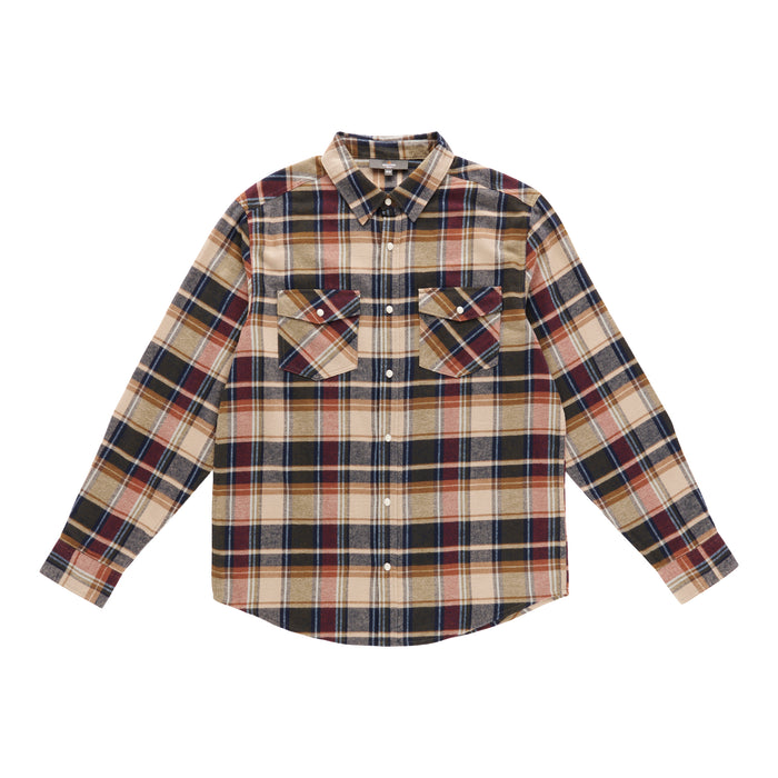Chemise à carreaux et à boutons-pression en flanelle Mountain Ridge pour hommes