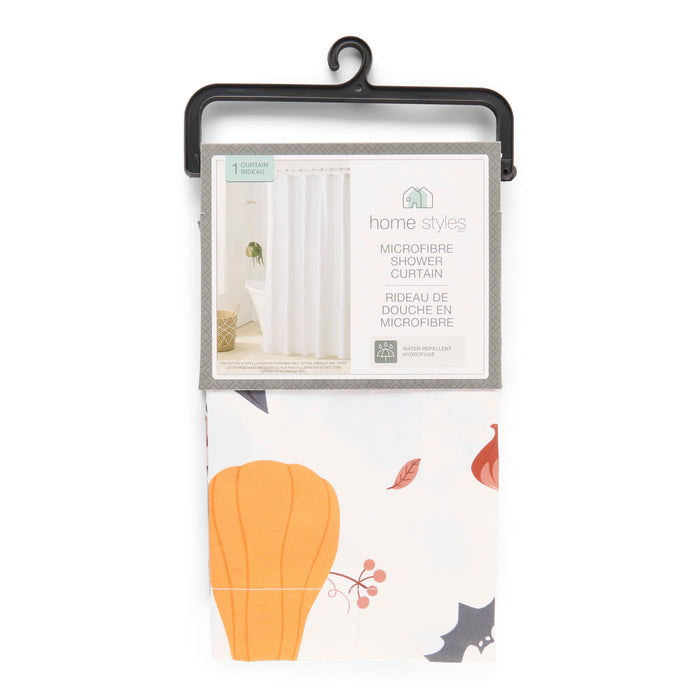 HomeStyles Novelty Printed Microfibre Shower Curtain, 70-in x 72-in.