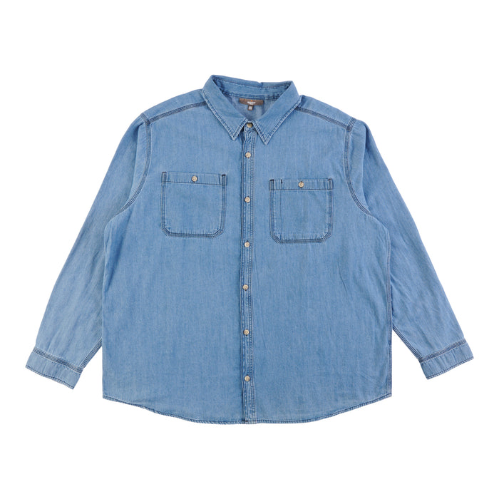 Mountain Ridge Men's Long Sleeve Denim Collared Shirt