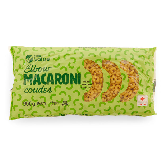 Giant Value Elbow Macaroni Pasta, 900 g