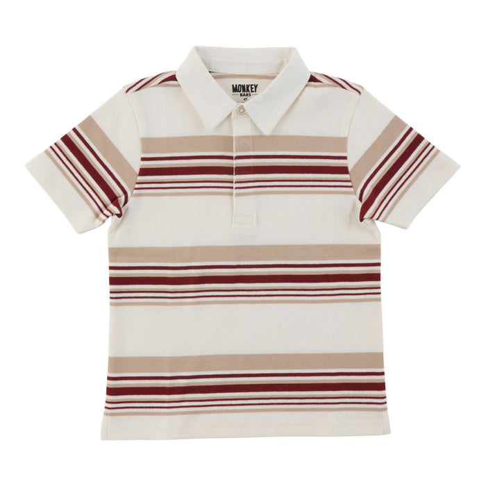 MONKEY BARS Toddler Boys' Varsity Short Sleeve Striped Polo T-Shirt