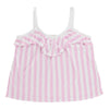 Camisole en lin imprimé à volants pour femmes, assortie