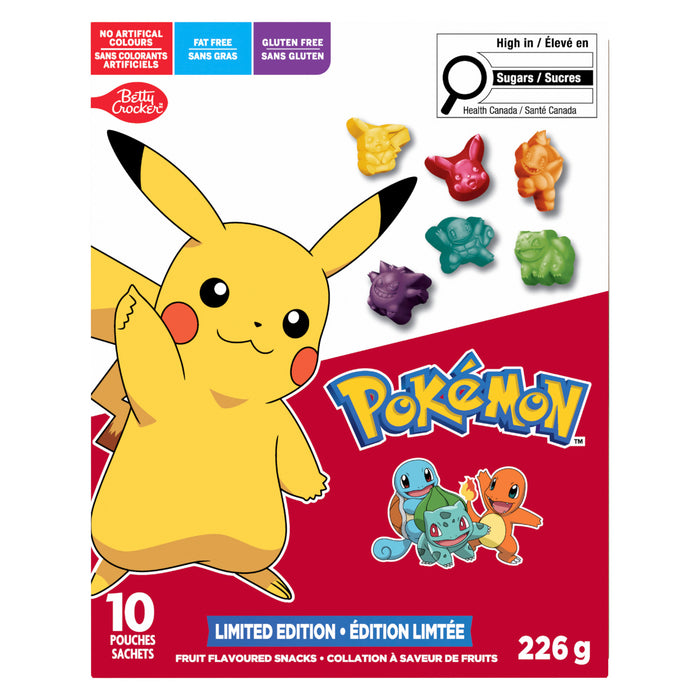 Betty Crocker Pokémon Fruit Flavoured Snacks, 10-Pack