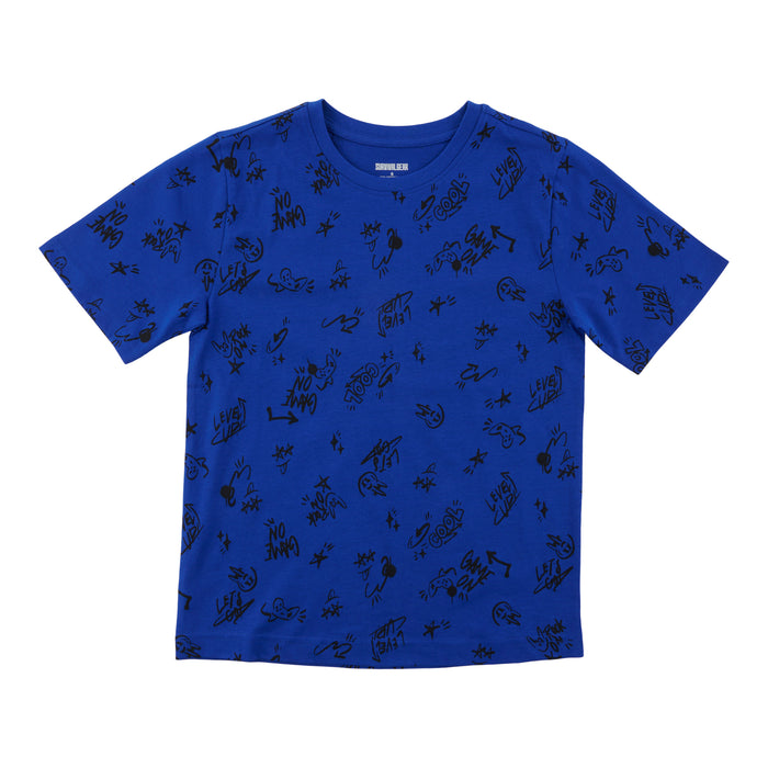 T-shirt imprimé à manches courtes Style universitaire SURVIVAL GEAR pour garçons