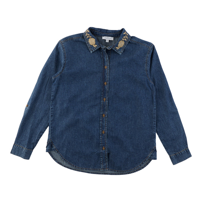 mySTYLE Women's Novelty Denim Shirt