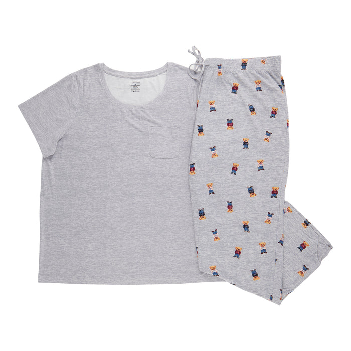 Pyjama avec haut à manches courtes Carisma taille plus pour femmes, 2 pièces