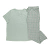 Carisma Women's Plus Scooped Short Sleeve PJ Set, 2-Piece