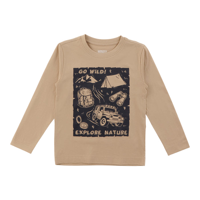 MONKEY BARS Toddler Boys' Varsity Printed Long Sleeve T-Shirt