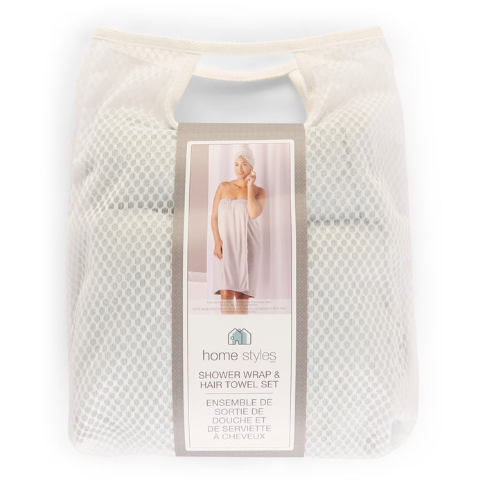Sortie de bain et serviette pour cheveux Homestyles - 2 pièces