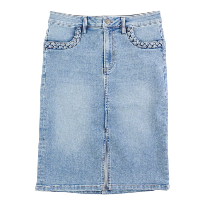 mySTYLE Women's Braided Denim Skirt