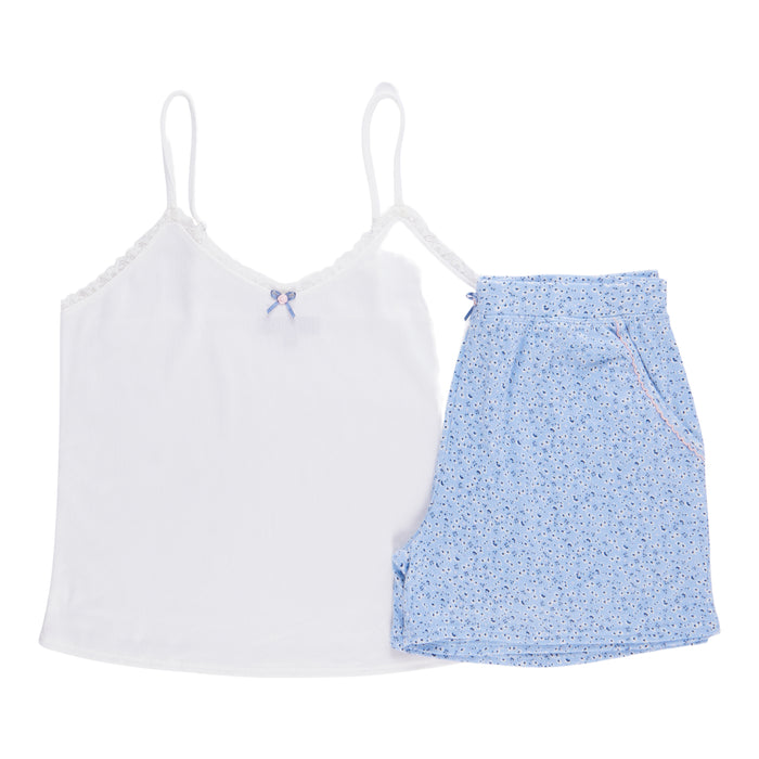 Carisma Women's Sleeveless Pointelle Boxer PJ Set, 2-Piece