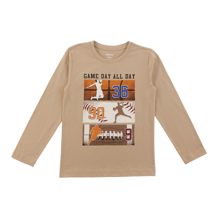 T-shirt à manches longues sérigraphié Style universitaire SURVIVAL GEAR pour garçons