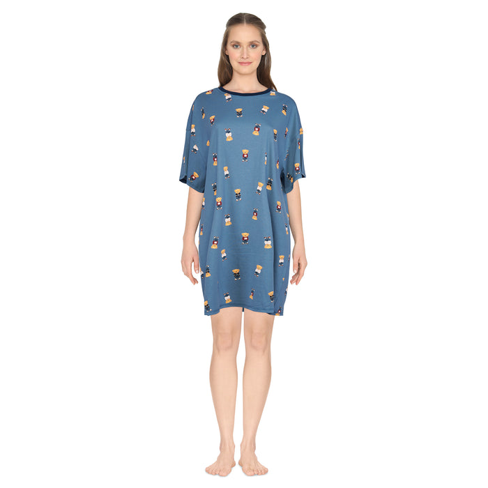 Chemise de nuit à col rond en coton Carisma pour femmes
