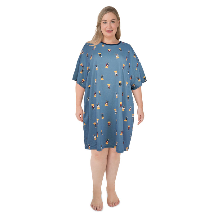 Carisma Women's Plus Cotton Crew Neck Sleepshirt
