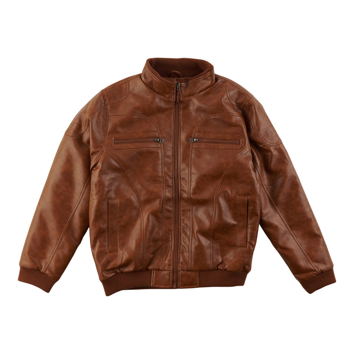 Mountain Ridge Men's Faux Leather Bomber Jacket