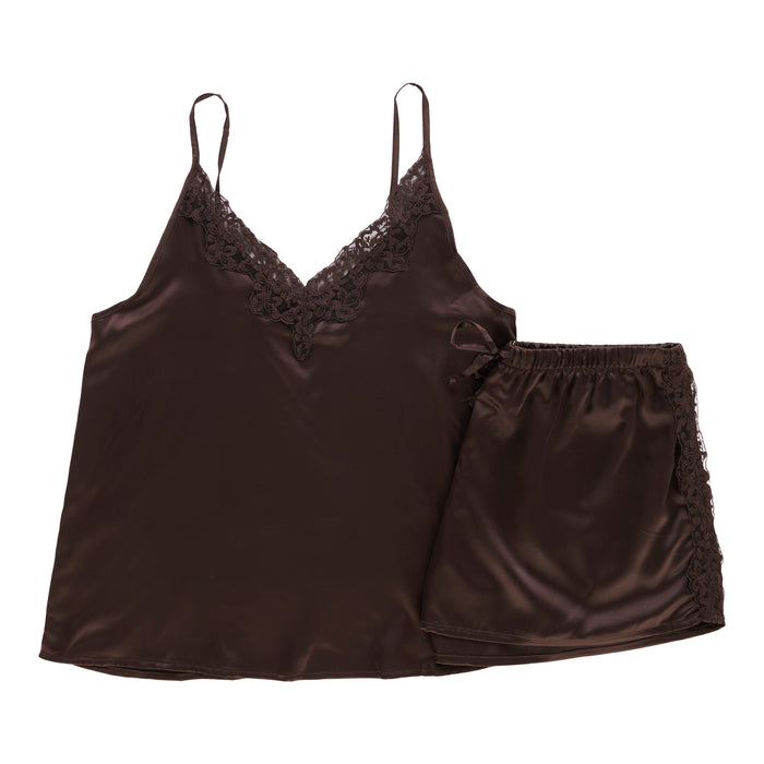 Carisma Women's Sleeveless Satin Boxer PJ Set, 2-Piece
