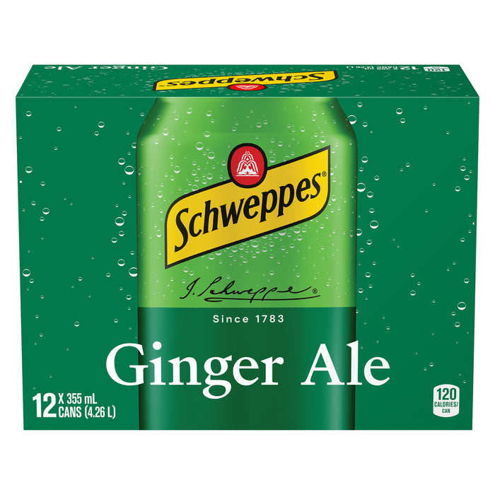 Soda gingembre Schweppes, emb. de 12, 355 ml