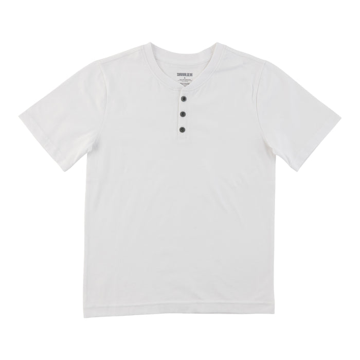 SURVIVAL GEAR Boys' Varsity Short Sleeve Henley T-Shirt