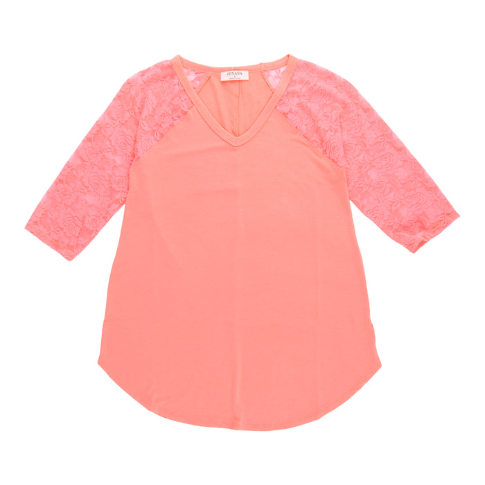 Women's Lace Trim Top
