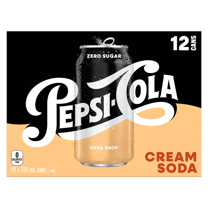 Pepsi-Cola Soda Shop Cola Soda Mousse Zéro Sucre, emb. de 12, 355 ml