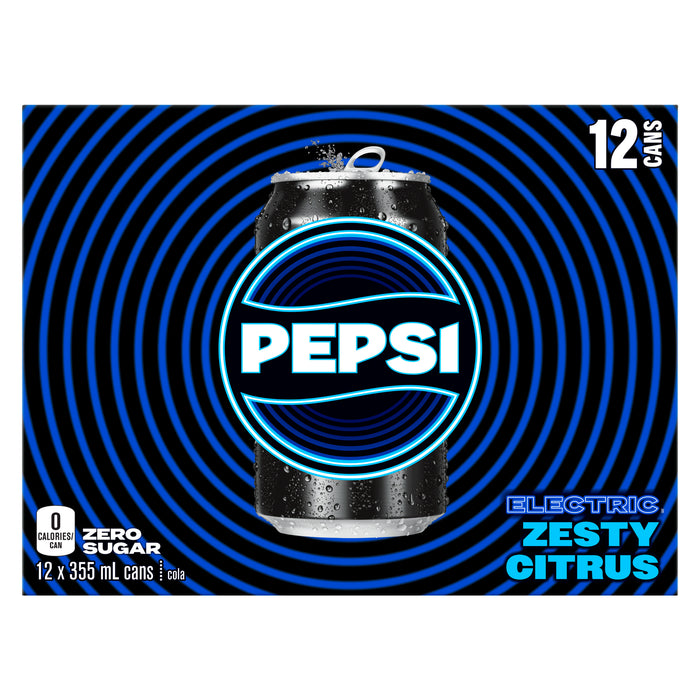 Pepsi Electric Zéro Agrumes vifs, emb. de 12, 355 ml
