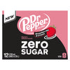 Dr Pepper Boisson Gazeuse Zéro Sucre Fraises et Crème, emb. de 12, 355 ml