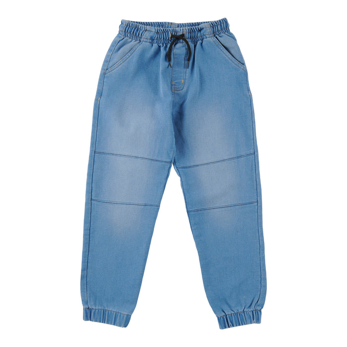 Pantalon en tricot de denim avec cordon pour tout-petits