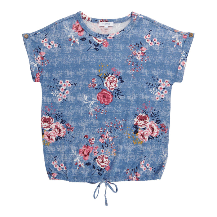 mySTYLE Women's Tie Front Floral Top