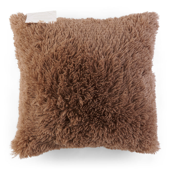Shaggy Faux Fur Cushion, 20-in x 20-in.