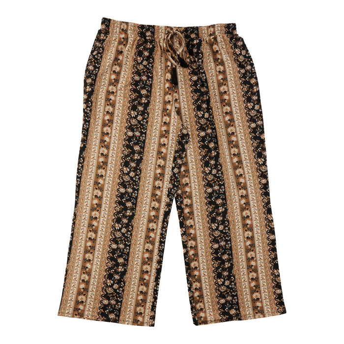 mySTYLE Women's Plus Printed Wide-Leg Pull-On Pants