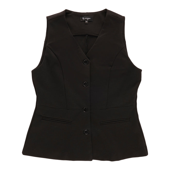 lily morgan Women's Solid Ponte Vest