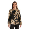 lily morgan Women's Printed Ruffle Blouse