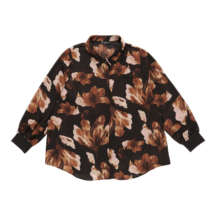 lily morgan Women's Plus Printed Crepe Blouse