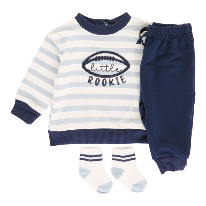 MONKEY BARS Infant Boys' Varsity Long Sleeve Crew Neck Set, 3-Piece, 3-9 Month