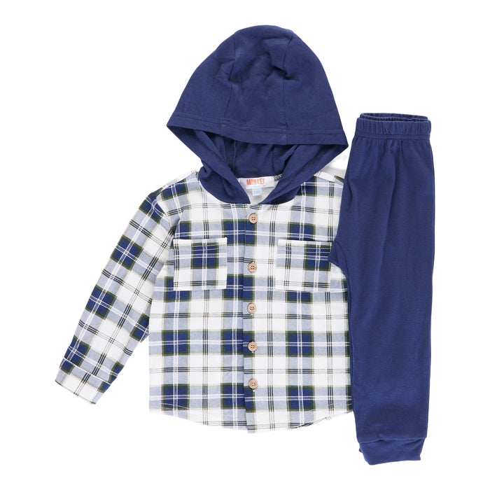 Ensemble avec haut à capuchon et manches longues Style universitaire MONKEY BARS pour bébés garçons, 2 pièces, 12 à 24 mois
