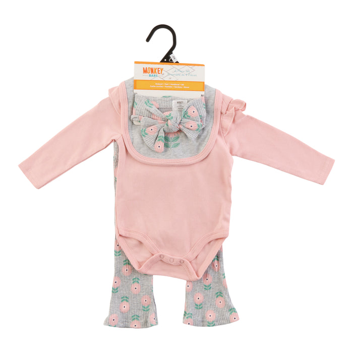 Ensemble avec cache-couche à manches longues Inspiration automnale MONKEY BARS pour bébés filles, 3 pièces, 3 à 9 mois