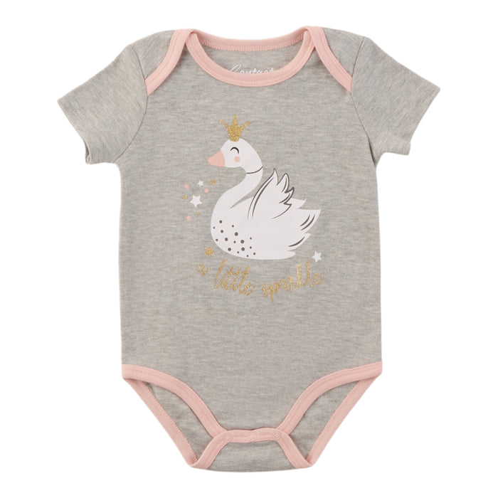Infant Girls' Short Sleeve Screen Print Onesie, English, 3-24 Month