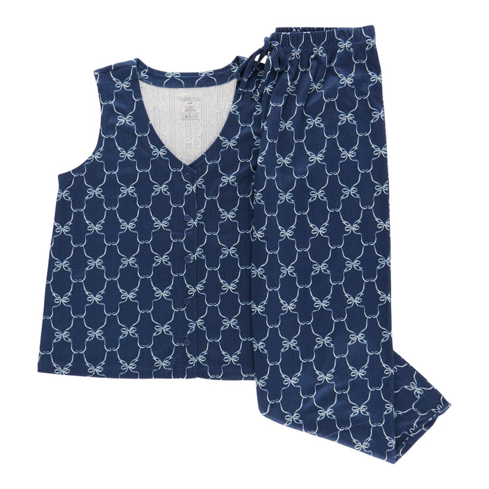 Pyjama avec veste ajourée et capri Carisma pour femmes, 2 pièces