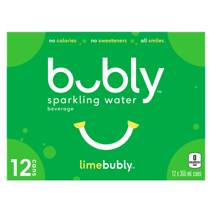 Bubly Boisson à Base d'Eau Pétillante Lime, emb. de 12, 355 ml