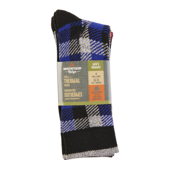 Mountain Ridge Men's Thermal Crew Socks, 4-Pack