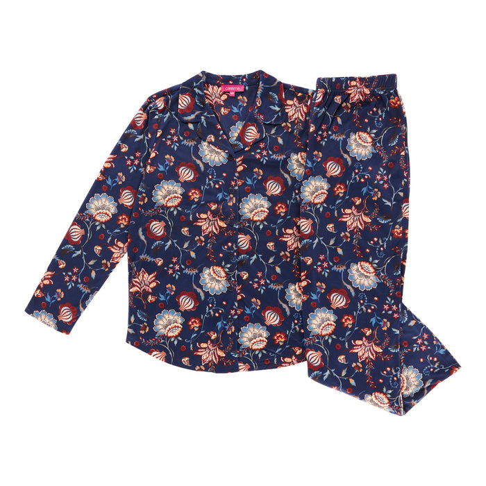 Pyjama cintré à manches longues en velours Carisma pour femmes, 2 pièces