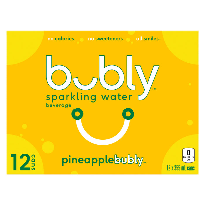 Bubly Boisson à Base d'Eau Pétillante Ananas, emb. de 12, 355 ml