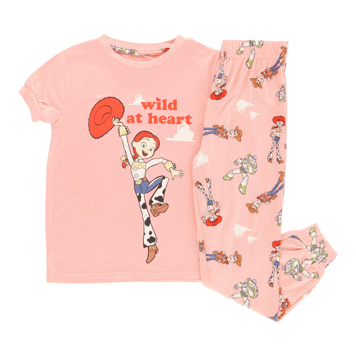 Ensemble de pyjama imprimé à manches courtes Toy Story sous licence pour petites filles, assortiment familial, 2 pièces