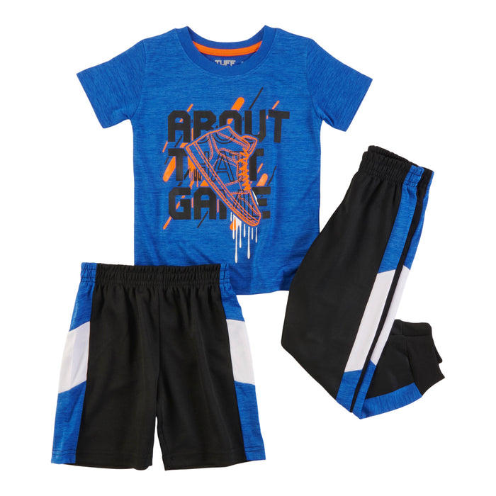 Toddler Boys' Printed Short Sleeve Tricot Set, 3-Piece